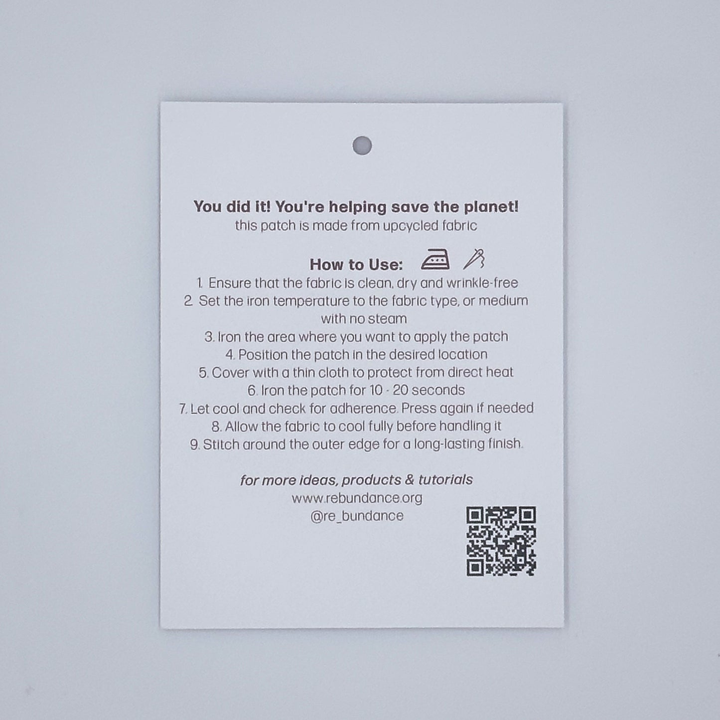 Iron On Patch - Upcycled Fabric - Black Edge Crab