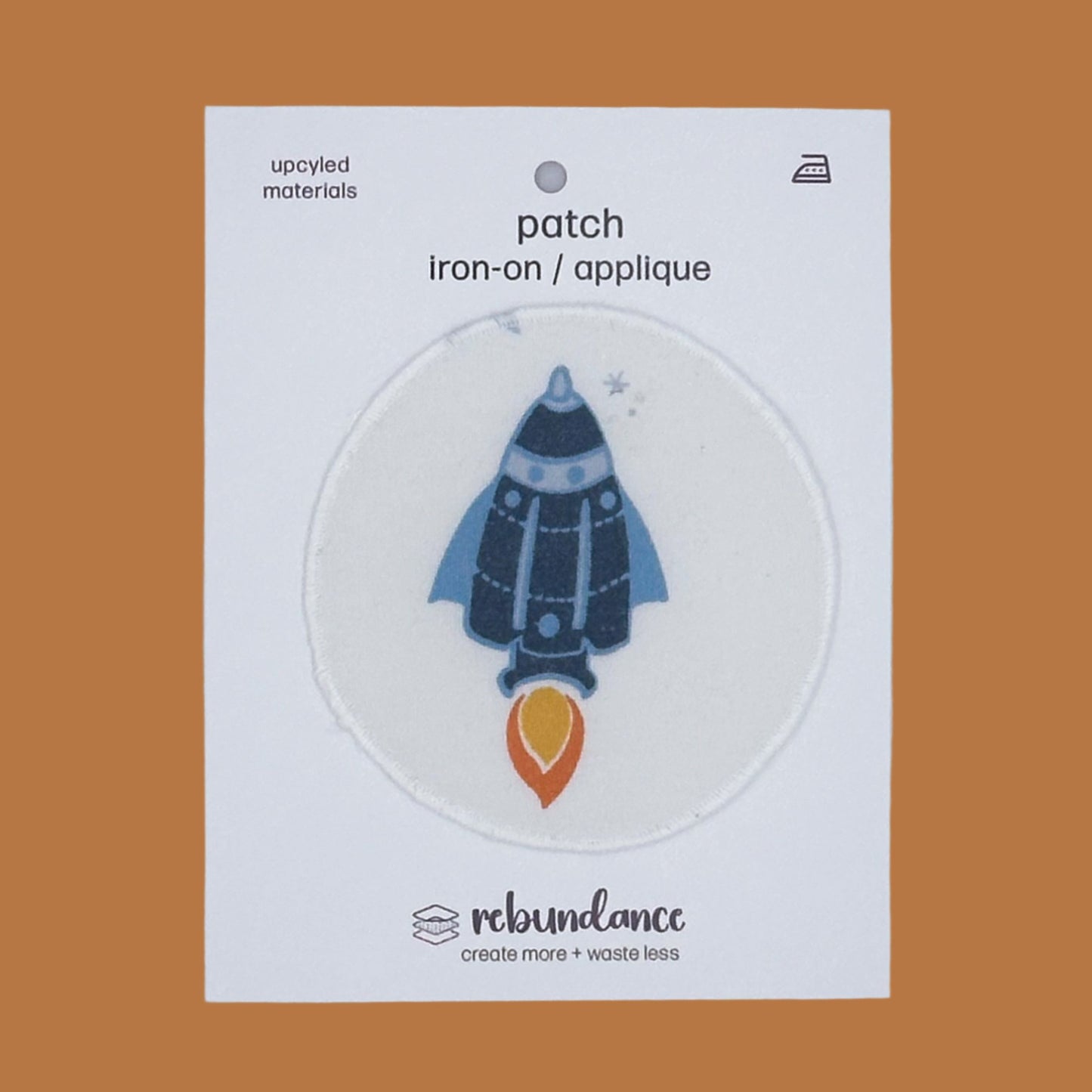 Iron On Patch - Upcycled Fabric - Spaceship