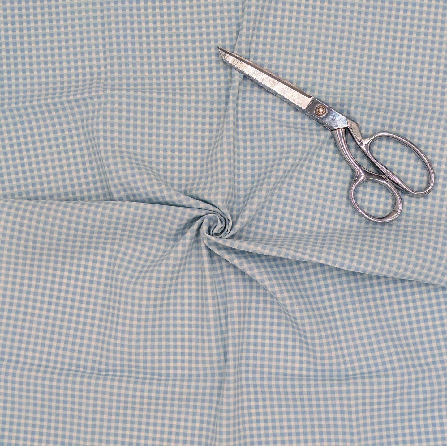 Quarter Yard Fabric 18"x24" - 100% Upcycled - Blue Picnic Checkers