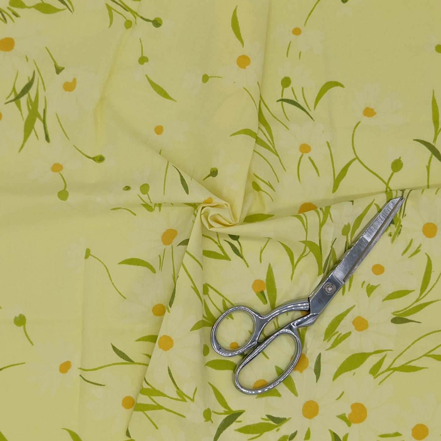 Quarter Yard Fabric 18"x24" - 100% Upcycled - Yellow Floral