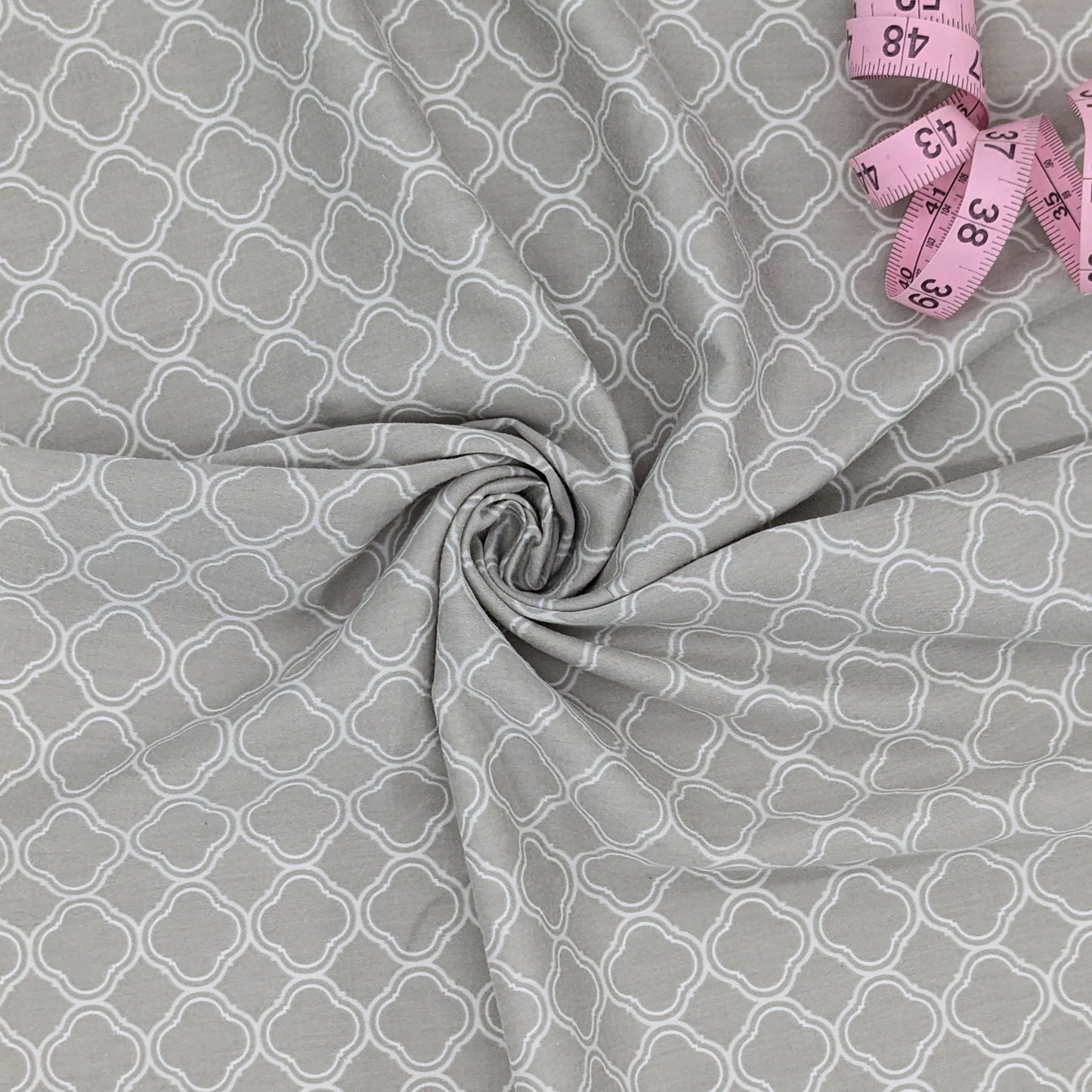Quarter Yard Fabric 18"x24" 100% Upcycled - Taupe and white detail