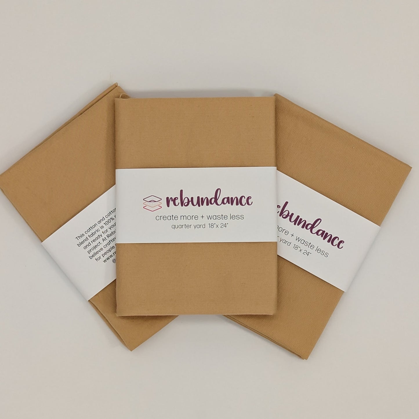 Quarter Yard Fabric 18"x24" - 100% Upcycled - gold solid