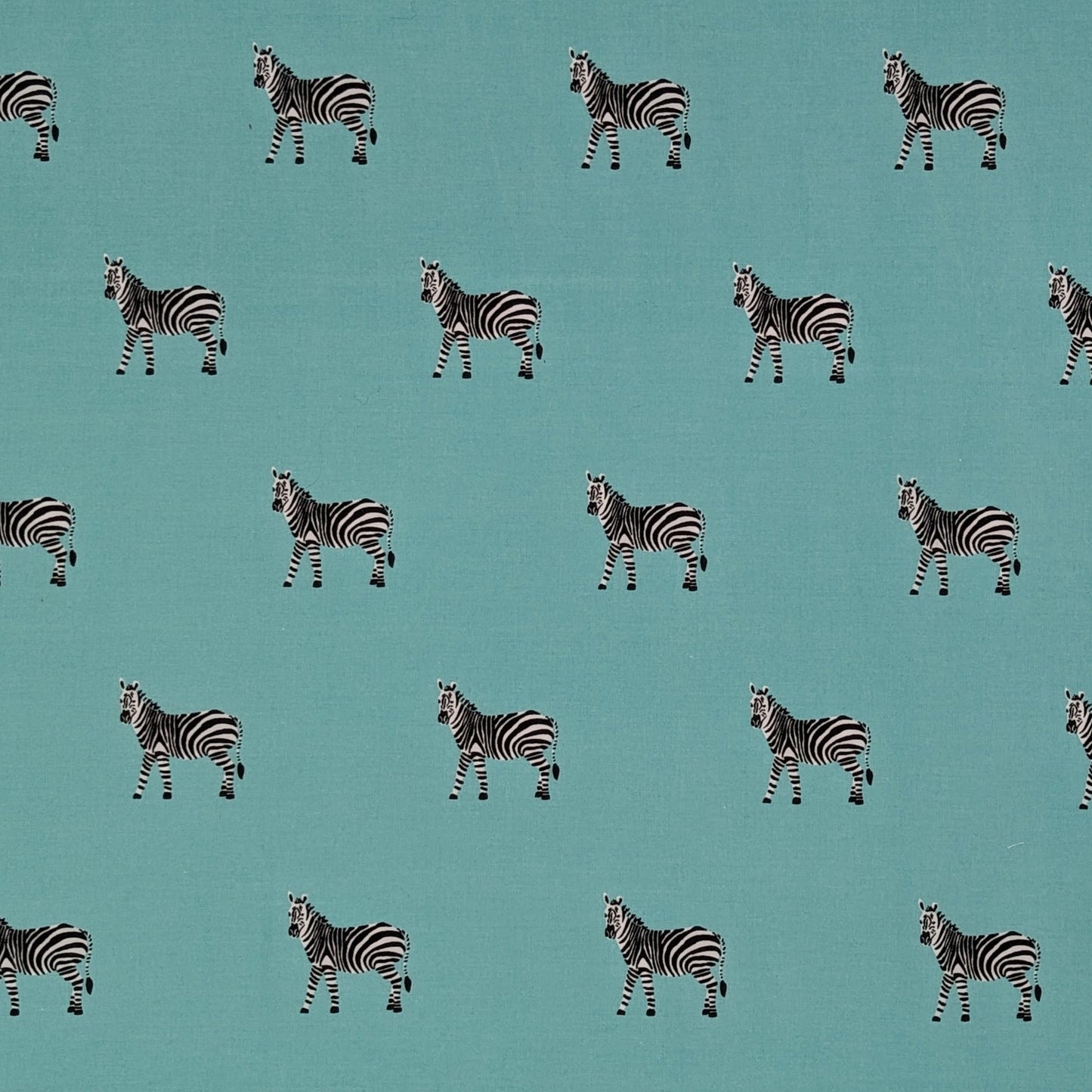 Quarter Yard Fabric 18"x24" - 100% Upcycled - teal with winking zebra