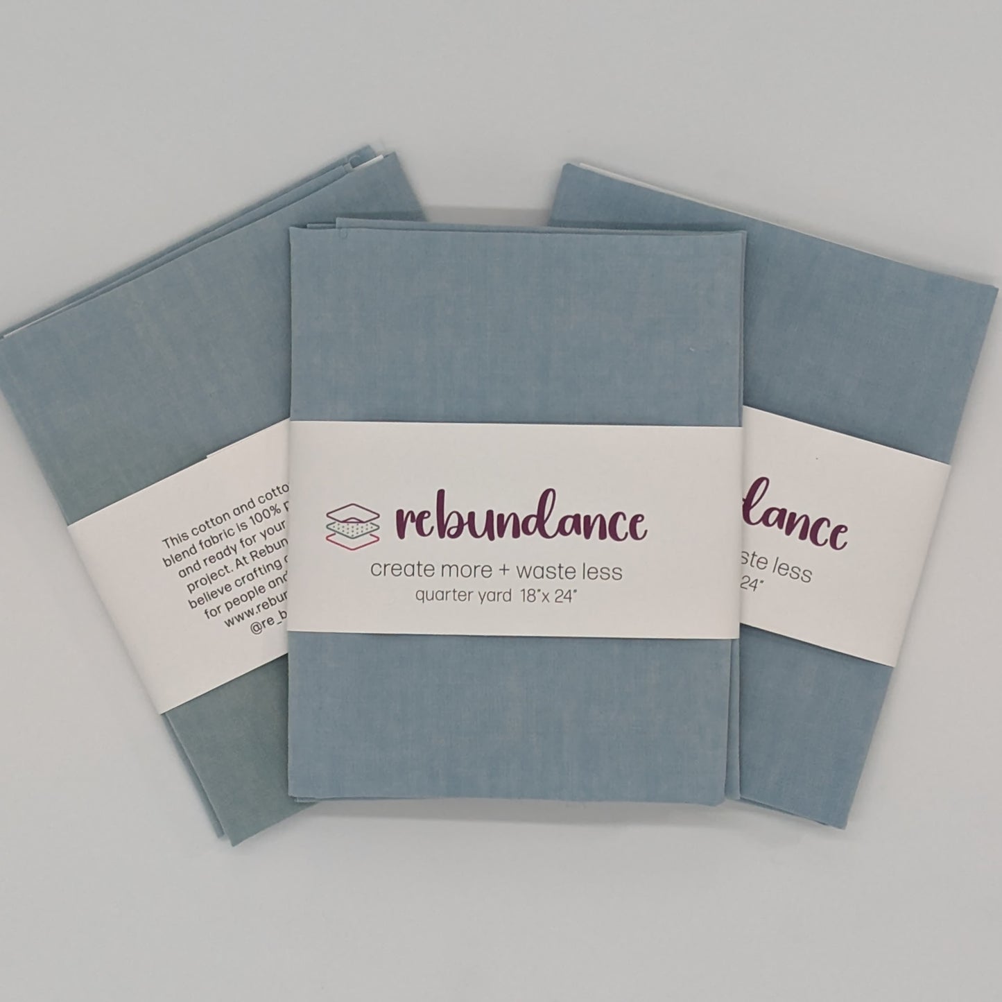 Quarter Yard Fabric 18"x24" - 100% Upcycled - pale blue solid