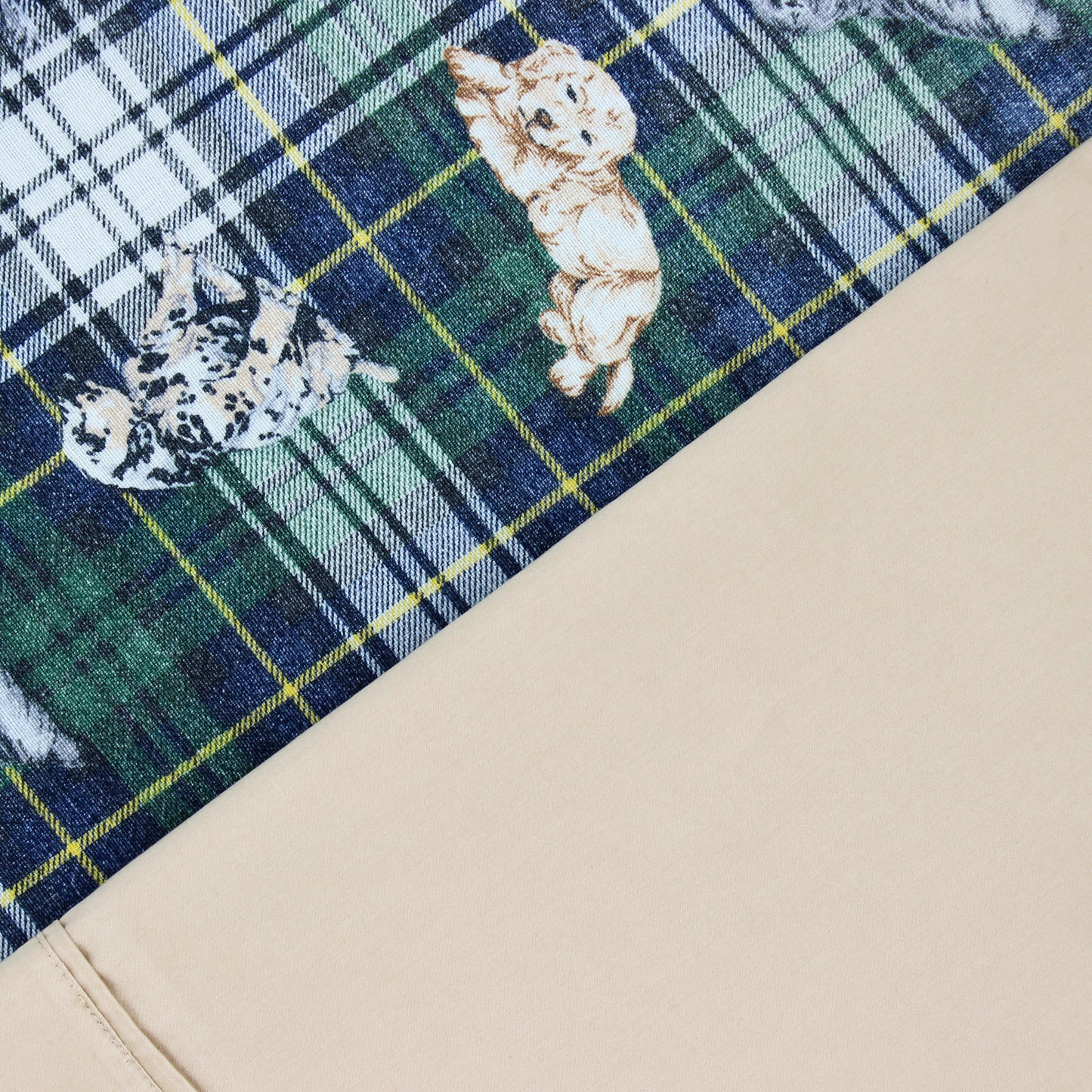 Puppy Dog Plaid - Upcycled Shopping Bag Kit