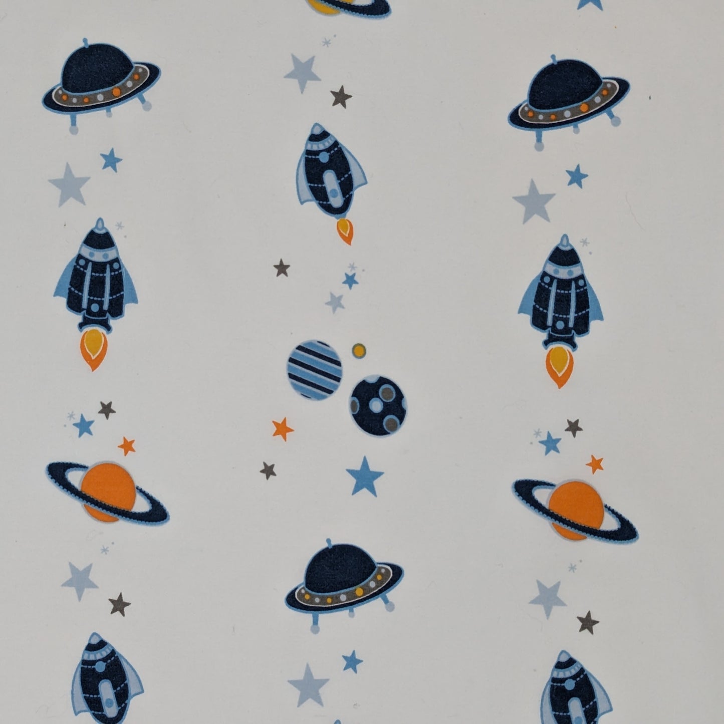 Quarter Yard Fabric 18"x24" 100% Upcycled - white with space print