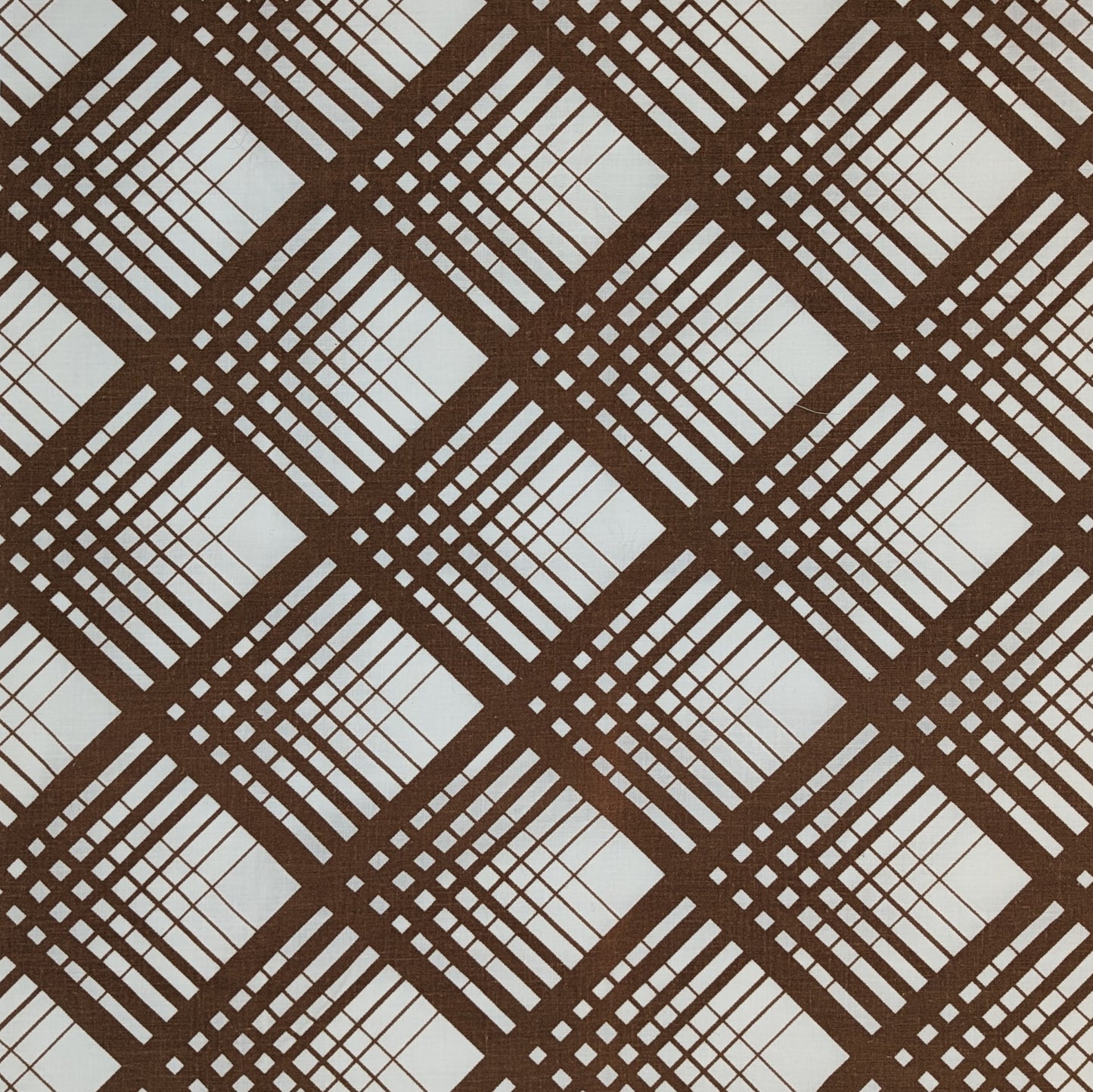 Quarter Yard Fabric 18"x24" - 100% Upcycled - brown diamond stripe on white